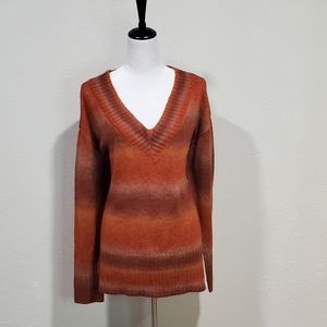a.n.a A New Approach Sweater Fall Knit Pullover V Neckline Sweater Earthy Tones